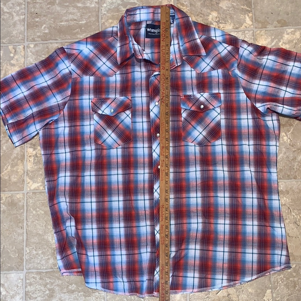 **Last chance** Wrangler Men's Red Plaid Shirt - Picture 5 of 7